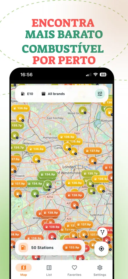 Encontre combustível barato perto de si